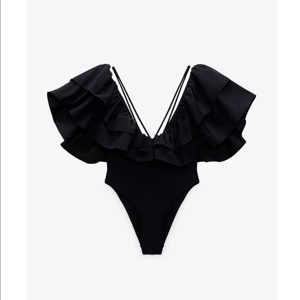 ZARA LARGE RUFFLE SWIMSUIT - Picture 4 of 5